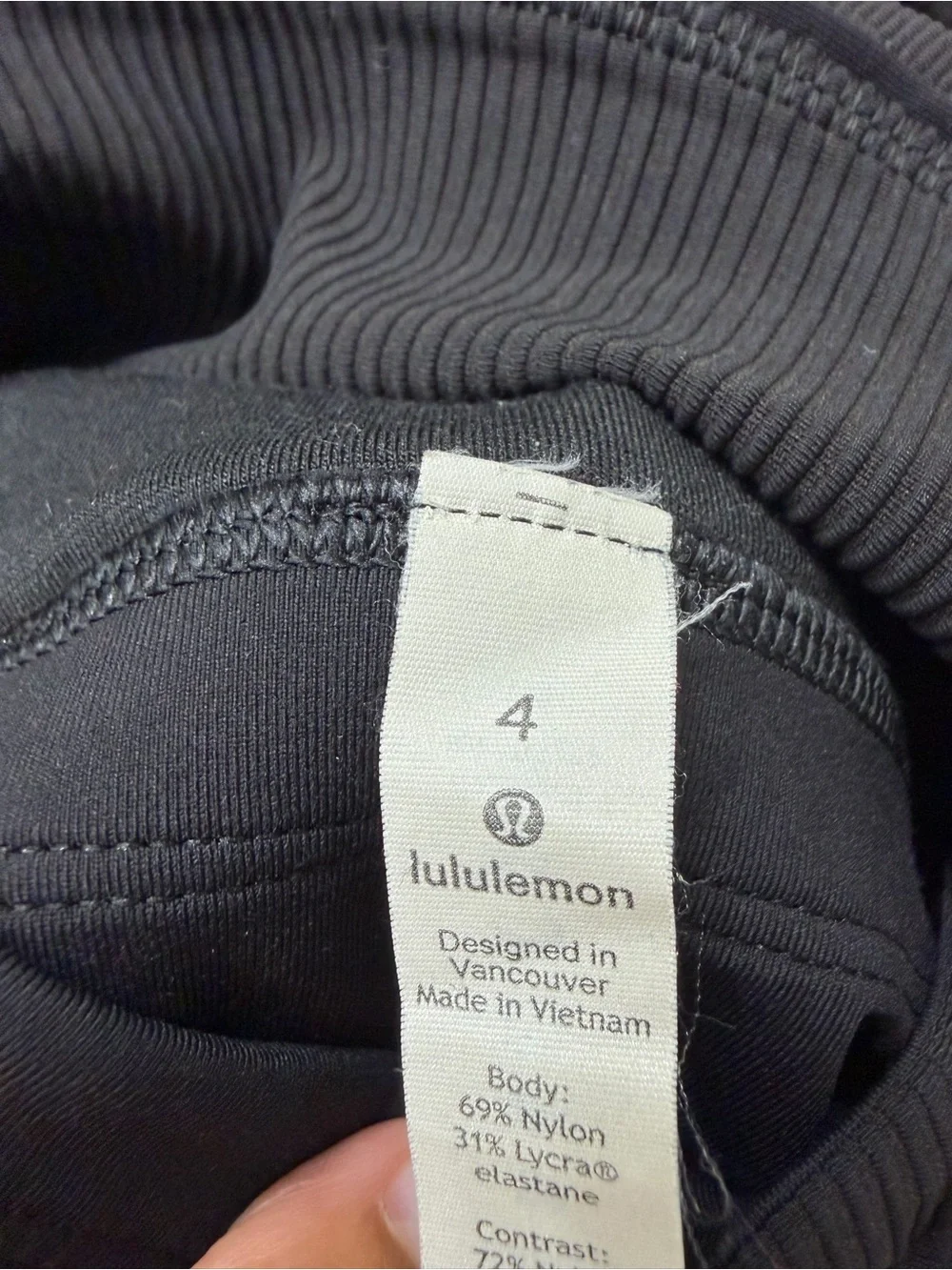 lululemon athletica Black Ribbed Crop Sports Bra